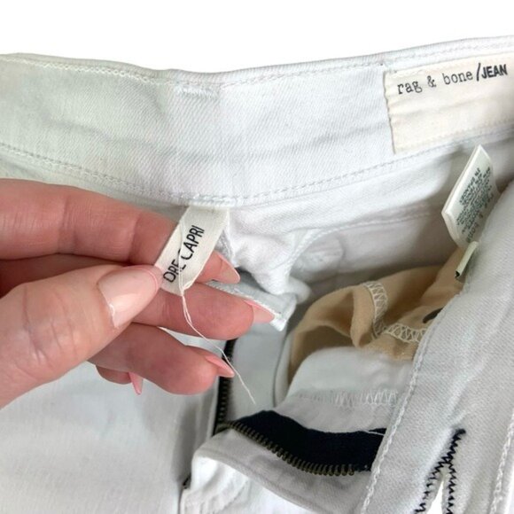 Rag and Bone Dre Capri in White Distressed - Picture 5 of 6
